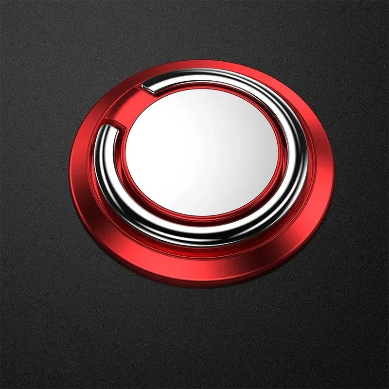 Finger Ring Holder Stand Grip 360 Rotating For Mobile Phone Car Magnetic Mount Phone Back Sticker Pad Unniversal Bracket Red Magic