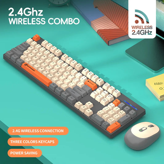 Shipadoo Wireless Keyboard and Mouse Combo Set Gaming Wireless Laptop Desktop Computer Office Accessories Free Wireless Mouse Red Magic