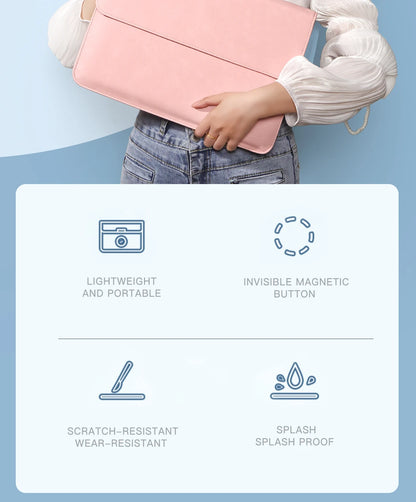 Laptop Sleeve Bag Case For Macbook M1 Air Pro 13 15 Notebook Sleeve Bag For Huawei ASUS Dell 11 12 13.3 14 15.6 Inch stand Case Red Magic