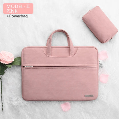 PU Leather women Laptop Bag Notebook Case Carrying Briefcase for Macbook Air 13.3 14 15.6 inch men Handbags shoulder sleeve Bag Red Magic