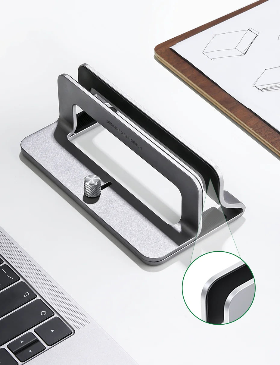 UGREEN Vertical Laptop Stand Holder For MacBook Air Pro Aluminum Foldable Notebook Stand Laptop Support MacBook Pro Tablet Stand Red Magic
