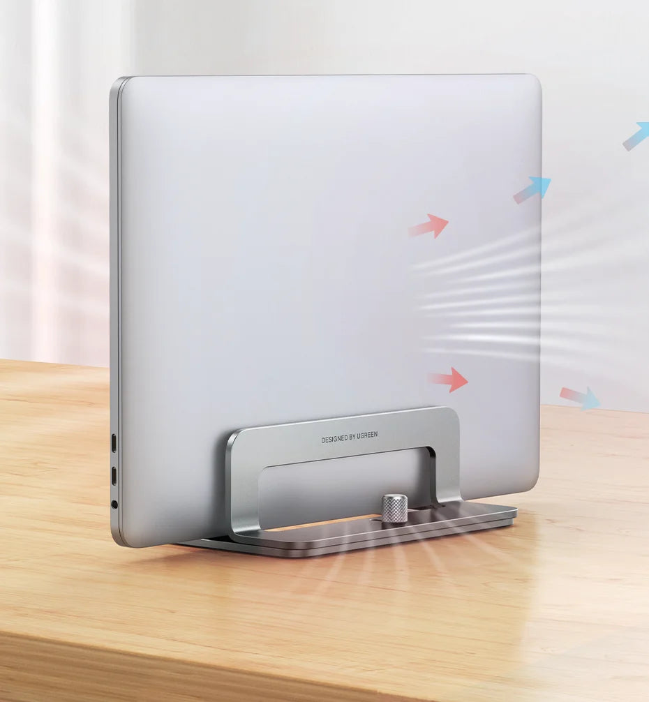 UGREEN Vertical Laptop Stand Holder For MacBook Air Pro Aluminum Foldable Notebook Stand Laptop Support MacBook Pro Tablet Stand Red Magic