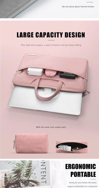 PU Leather women Laptop Bag Notebook Case Carrying Briefcase for Macbook Air 13.3 14 15.6 inch men Handbags shoulder sleeve Bag Red Magic