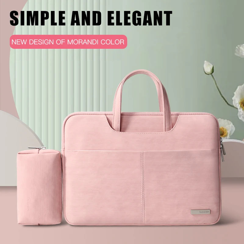 PU Leather women Laptop Bag Notebook Case Carrying Briefcase for Macbook Air 13.3 14 15.6 inch men Handbags shoulder sleeve Bag Red Magic