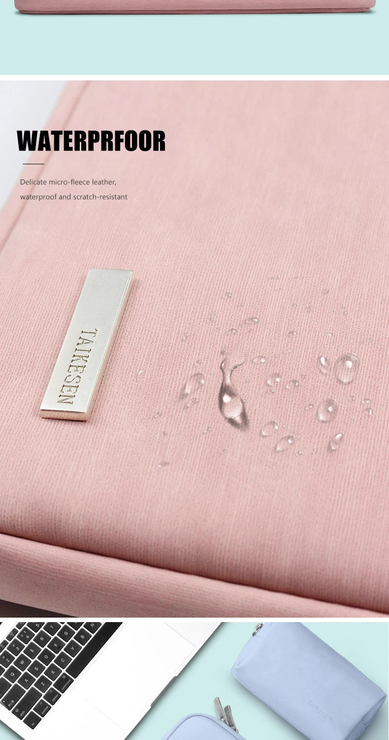 PU Leather women Laptop Bag Notebook Case Carrying Briefcase for Macbook Air 13.3 14 15.6 inch men Handbags shoulder sleeve Bag Red Magic