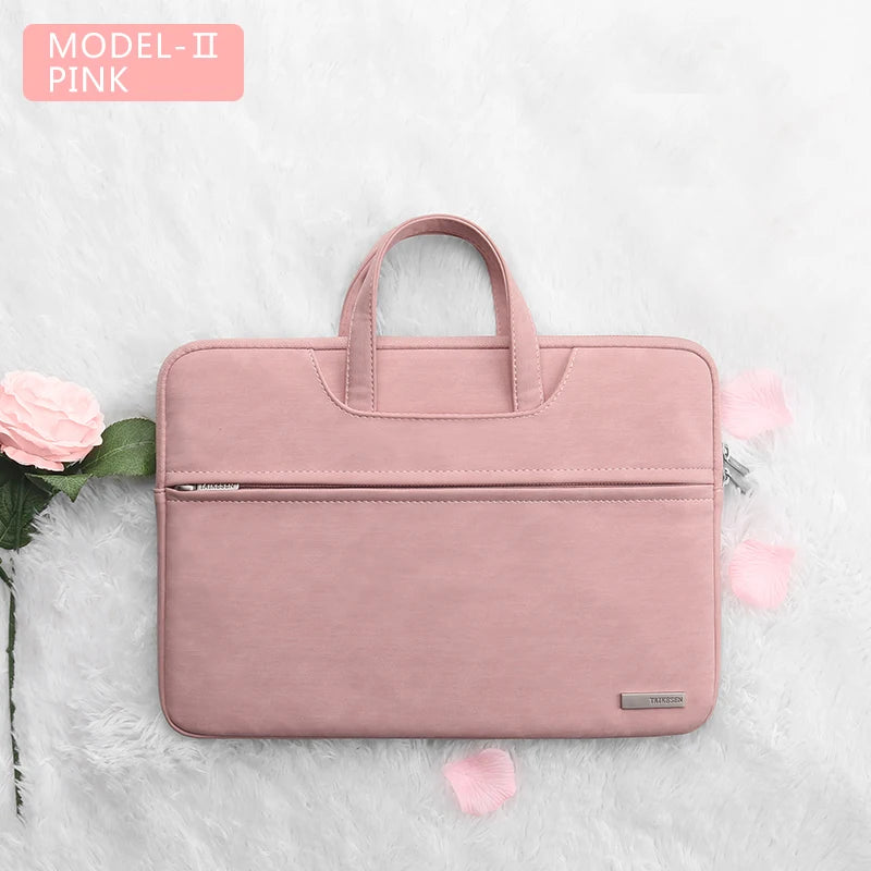 PU Leather women Laptop Bag Notebook Case Carrying Briefcase for Macbook Air 13.3 14 15.6 inch men Handbags shoulder sleeve Bag Red Magic