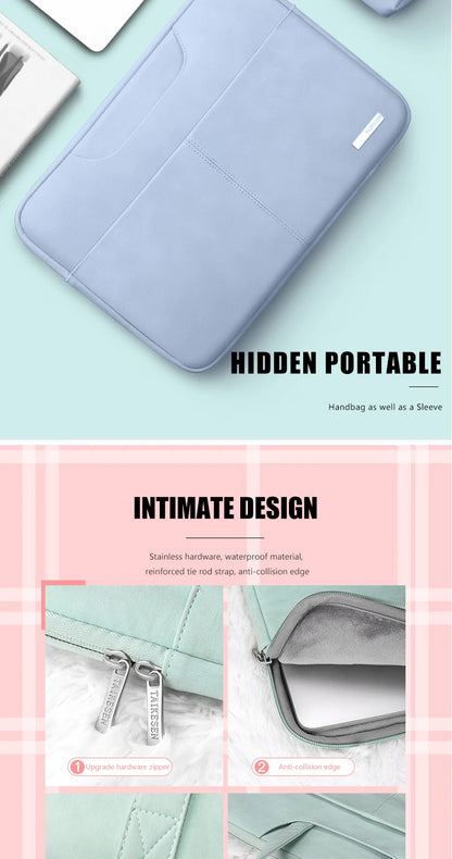 PU Leather women Laptop Bag Notebook Case Carrying Briefcase for Macbook Air 13.3 14 15.6 inch men Handbags shoulder sleeve Bag Red Magic