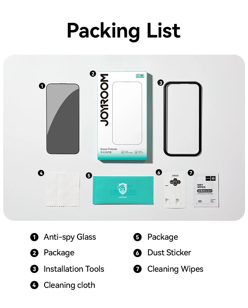 Joyroom 1/2PCS For iPhone 17 Pro Max Anti-Spy Glass Privacy Screen Protector Glass For iPhone 17 Pro 17 Air Tempered Glass Film Red Magic