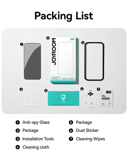 Joyroom 1/2PCS For iPhone 17 Pro Max Anti-Spy Glass Privacy Screen Protector Glass For iPhone 17 Pro 17 Air Tempered Glass Film Red Magic