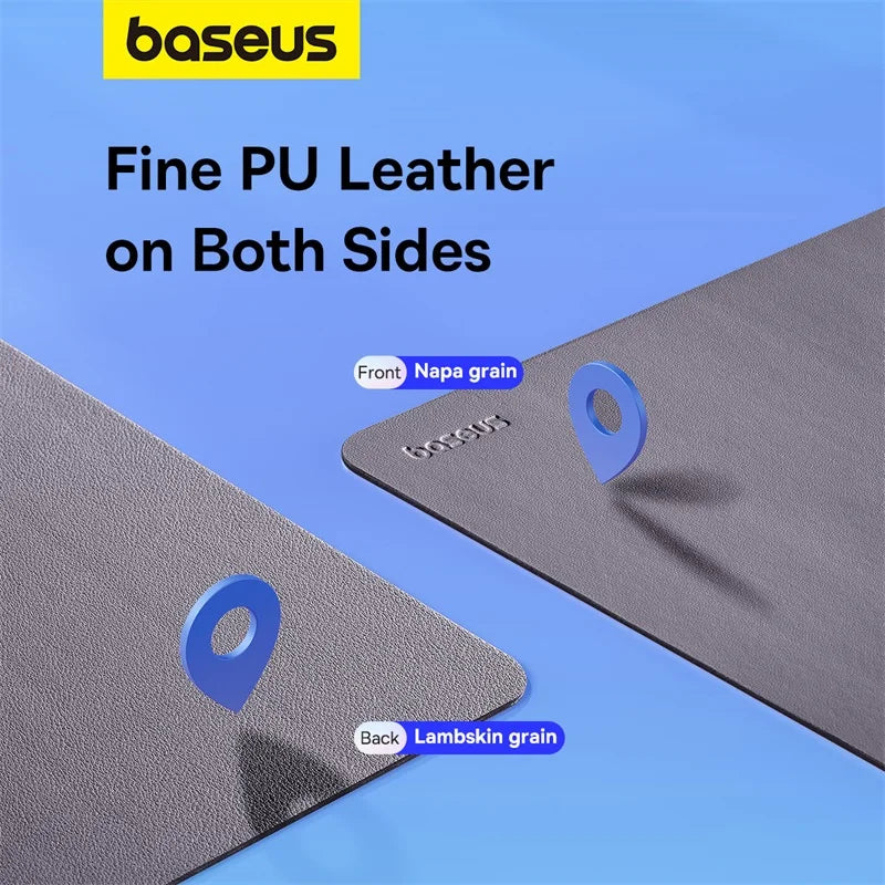 Baseus Simple Color PU Leather Mouse Mat Anti-slip Waterproof 26*21cm Mouse Pad School Supplies Office Accessories Desk Set Red Magic