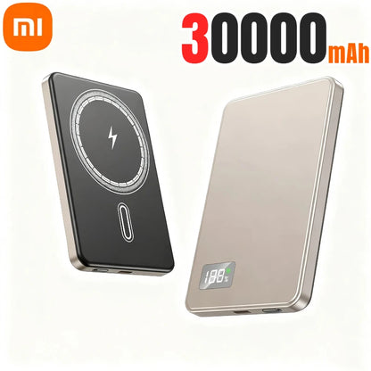 Xiaomi 500000mAh Magnetic Power Bank Portable Wireless PD22.5W Fast Charging External Battery for Magsafe For iPhone Samsung Red Magic