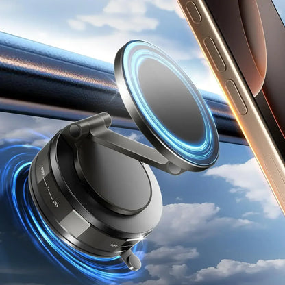 2026 Upgraded Vacuum Magnetic Car Phone Holder 360° Reinforced 96LBS Ultra Suction Cup Phone Holder N52 Strong Magnet Setup Lord