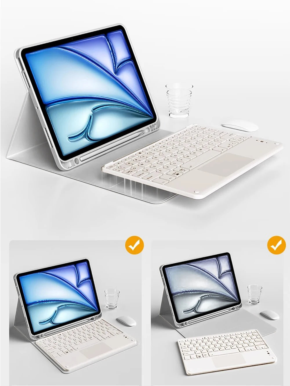 Keyboard Wireless Mouse Magic For iPad Pro 13 11 Case M4 M2 2025 M3 Air 13 11 5 4 10.2 9 8 7 Generation Case Bluetooth Keyboard Red Magic