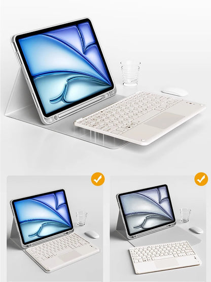 Keyboard Wireless Mouse Magic For iPad Pro 13 11 Case M4 M2 2025 M3 Air 13 11 5 4 10.2 9 8 7 Generation Case Bluetooth Keyboard Red Magic