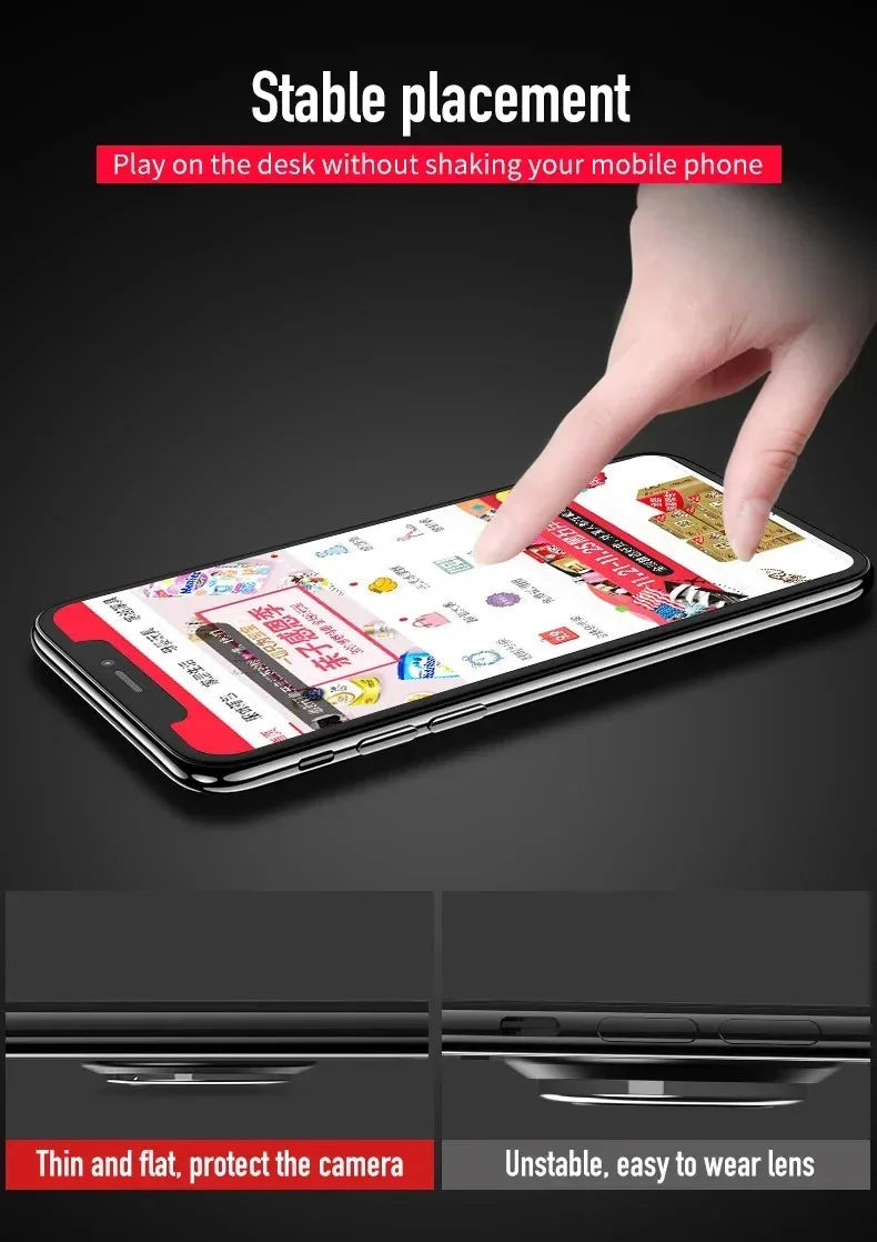 Finger Ring Holder Stand Grip 360 Rotating For Mobile Phone Car Magnetic Mount Phone Back Sticker Pad Unniversal Bracket Red Magic