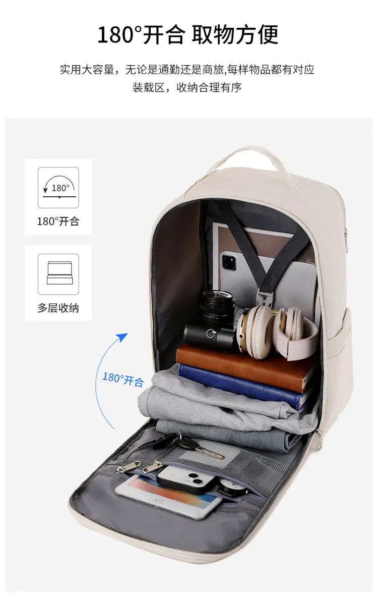 New Casual Backpack, Short-Distance Travel Backpack, Fashionable and Versatile Multi-Compartment Laptop Bag Red Magic