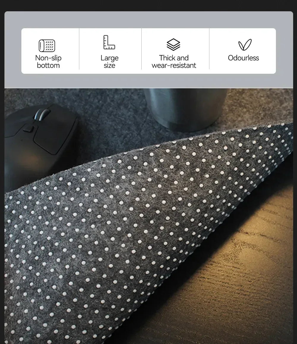 Large Size Wool Felt Mouse Pad Office Computer Desk Protector Mat Table Laptop Cushion Non-slip Gaming Accessories Keyboard Mat Red Magic