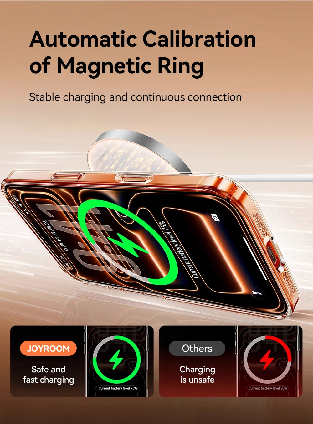 Joyroom Magnetic Case For iPhone 17 16 Pro Max Case Anti Yellow Transparent Cover For iPhone 17 Pro Wireless Charger Thin Cover Red Magic