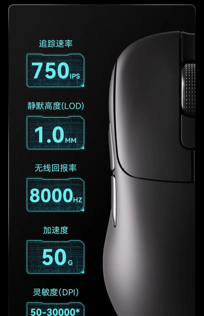 Ajazz Aj179 APEX 8k Wireless Mouse PAW3950 Sensor Three Mode Charging Base Gaming Mouse Lightweight Ergonomics 400mAh Pc Gamer Red Magic