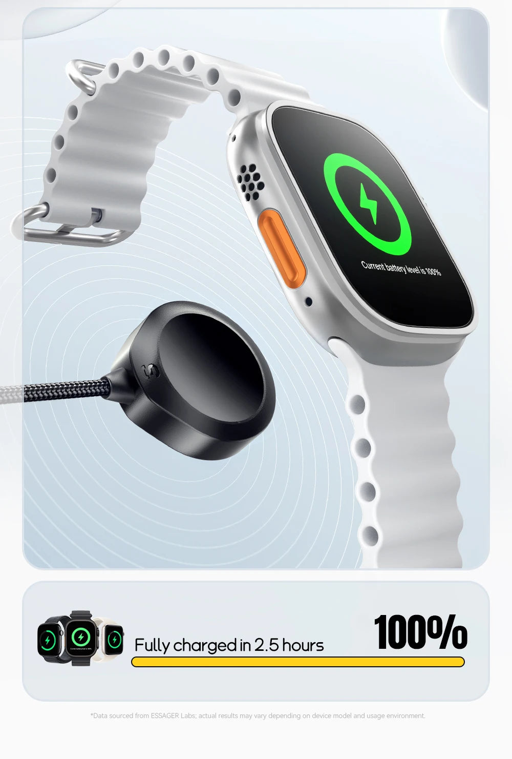 Essager 3 in 1 100W Multi USB C Charging Cable for Apple iWatch iPhone 16/15/14/13 Pro With Type C Lightning Fast Charging Cable Red Magic