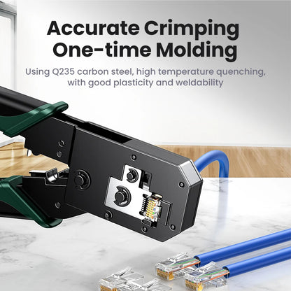 UGREEN RJ45 Crimper Tools RJ45 Crimping Pliers for CAT6/7 Ethernet Lan Cable Network Cutter Stripper Plier Multifuntion Tool Red Magic