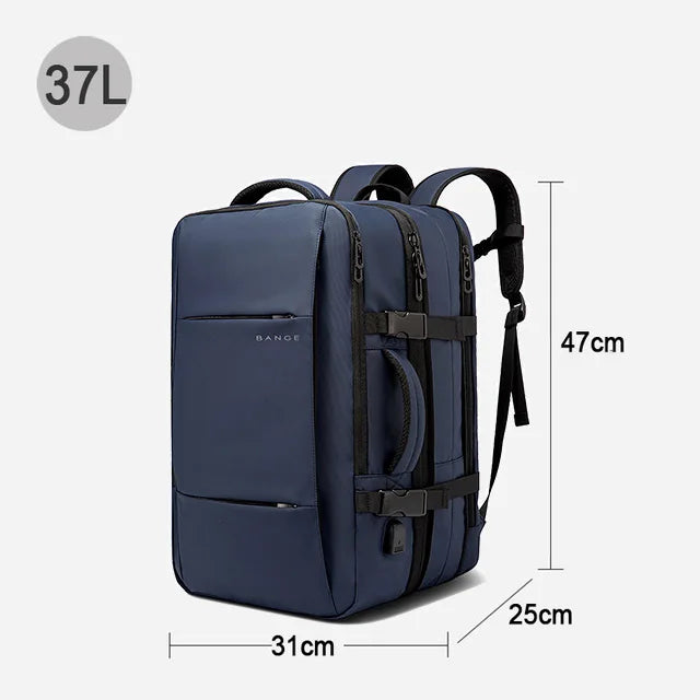 BANGE Aesthetic Men Business Backpack School Expandable USB Bag, Large Capacity 17.3 Laptop Waterproof Fashion Travel Backpack Red Magic