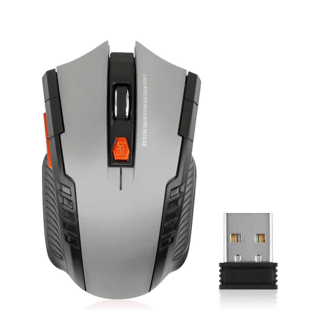 2.4G Wireless Mouse 1600DPI Optical Mouse Gamer for Computer 6 Buttons Wireless Mice with USB Receiver for PC Laptop Accessories Red Magic