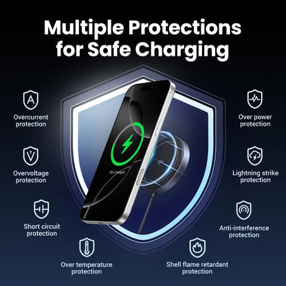 UGREEN 15W Magnetic Wireless Charger For iPhone 16 17 Pro Max Magnet Induction Charger Qi2 for Magsafe Wireless Charging Pad Setup Lord