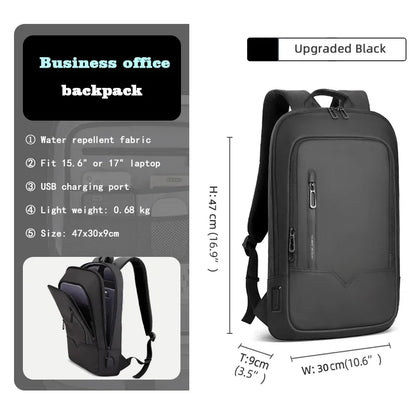 HK Slim Backpack For Men 15.6 Inch Laptop Bags Waterproof Minimalist Business Backpack With USB Charging Casual Travel Work Bag Red Magic