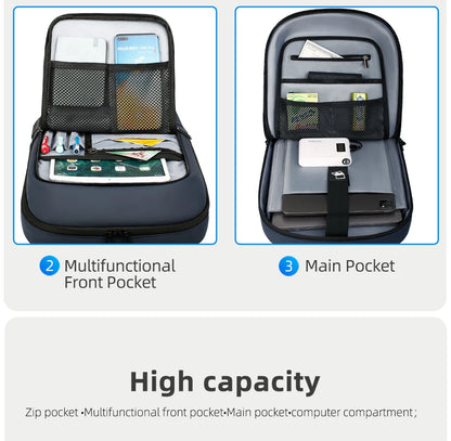 HK Slim Backpack For Men 15.6 Inch Laptop Bags Waterproof Minimalist Business Backpack With USB Charging Casual Travel Work Bag Red Magic