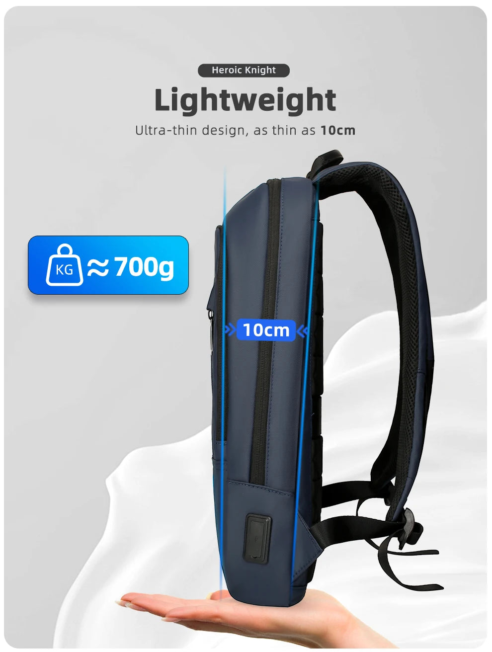 HK Slim Backpack For Men 15.6 Inch Laptop Bags Waterproof Minimalist Business Backpack With USB Charging Casual Travel Work Bag Red Magic