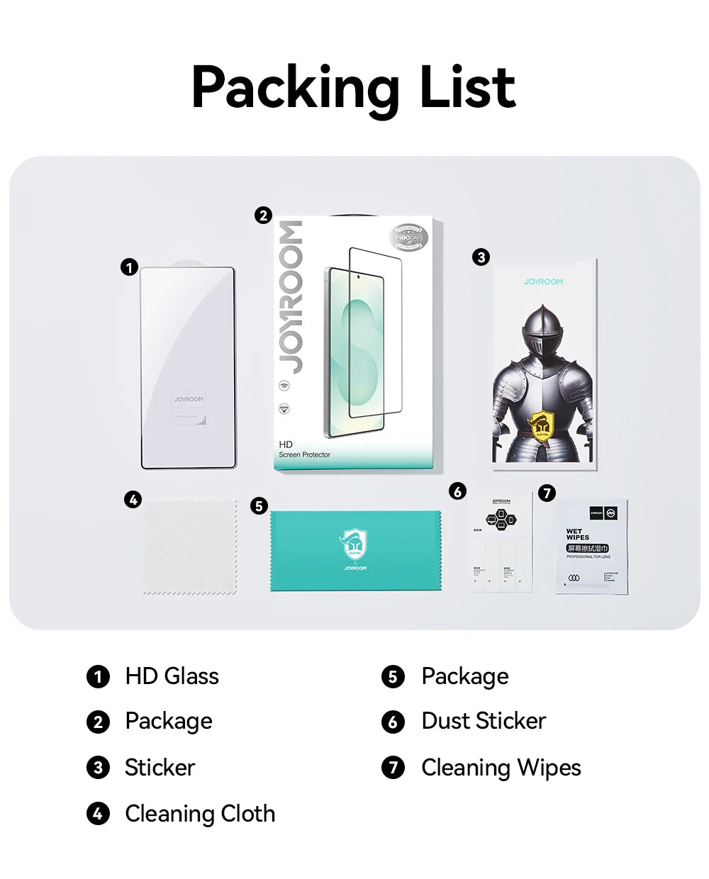 Joyroom for Samsung S25 Ultra HD Glass Screen Protector for Galaxy S24 Ultra S24 S25 S24+ S25+ Full Cover 9H HD Tempered Glass Red Magic