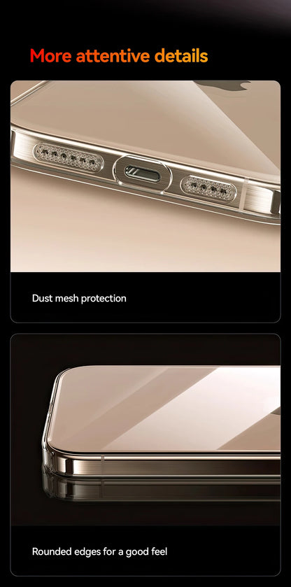 Joyroom For iPhone 17 16 15 Pro Max Case Lens Protection Anti-Yellow Case For iPhone 17 16 Pro Max Transparent Shockproof Cover Red Magic