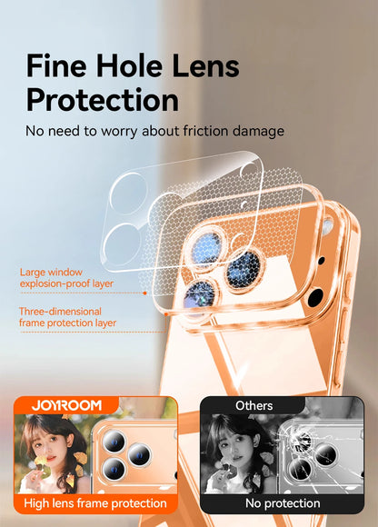 Joyroom For iPhone 17 16 15 Pro Max Case Lens Protection Anti-Yellow Case For iPhone 17 16 Pro Max Transparent Shockproof Cover Red Magic