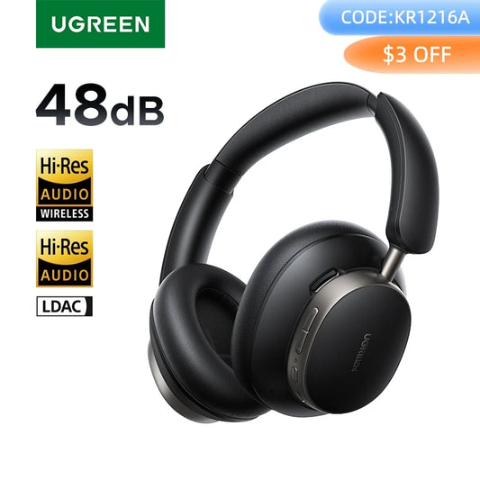 UGREEN Studio Pro 48dB ANC Wireless Headphones Over Ear Bluetooth Earphones Active Noise Cancellation Hi-Res LDAC 120h Playtime Setup Lord
