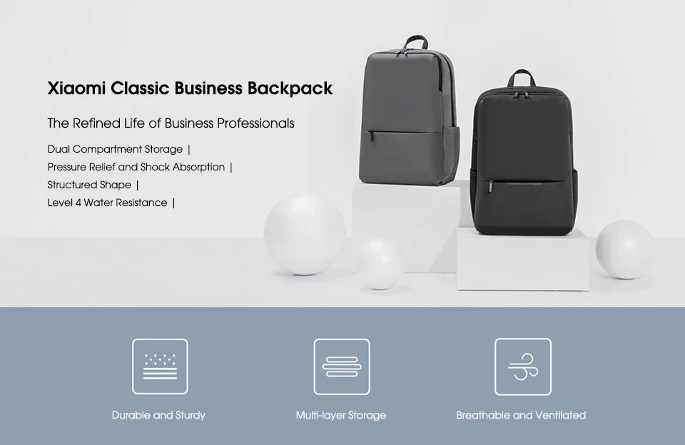 Xiaomi Classic Business Backpack 2 Fashion Laptop Bag for Men and Women Travel Large Capacity Backpack Red Magic