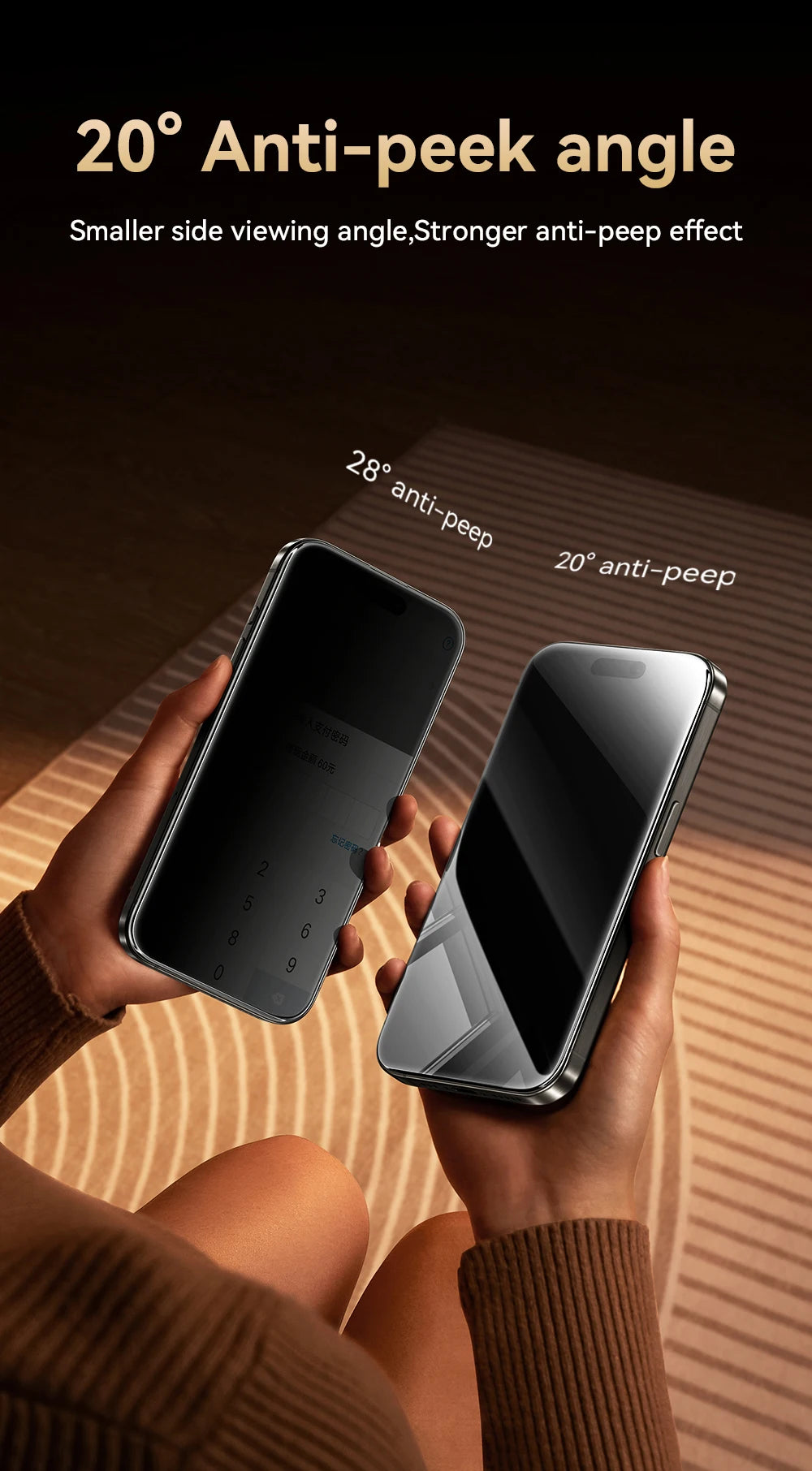 Joyroom 1/2Pcs Anti-spy Glass For iPhone 17 16 15 14 Pro Max Glass For iPhone 17 16 15 14 13 12 Pro Max Privacy Screen Protector Red Magic