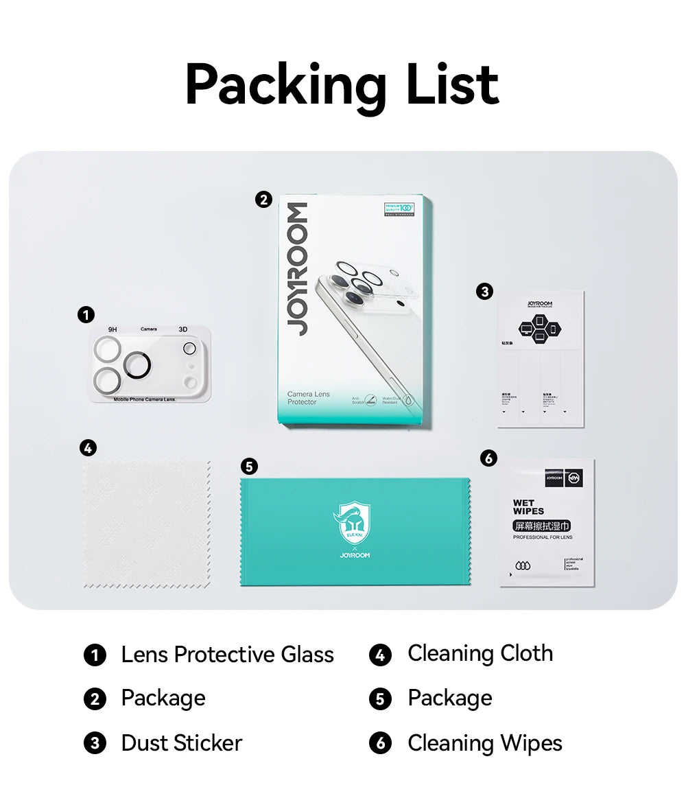 Joyroom HD Lens Protective Glass For iPhone 17 Pro Max Back Camera Protector Tempered Glass For iPhone 16 15 14 Pro Max Len Film Red Magic