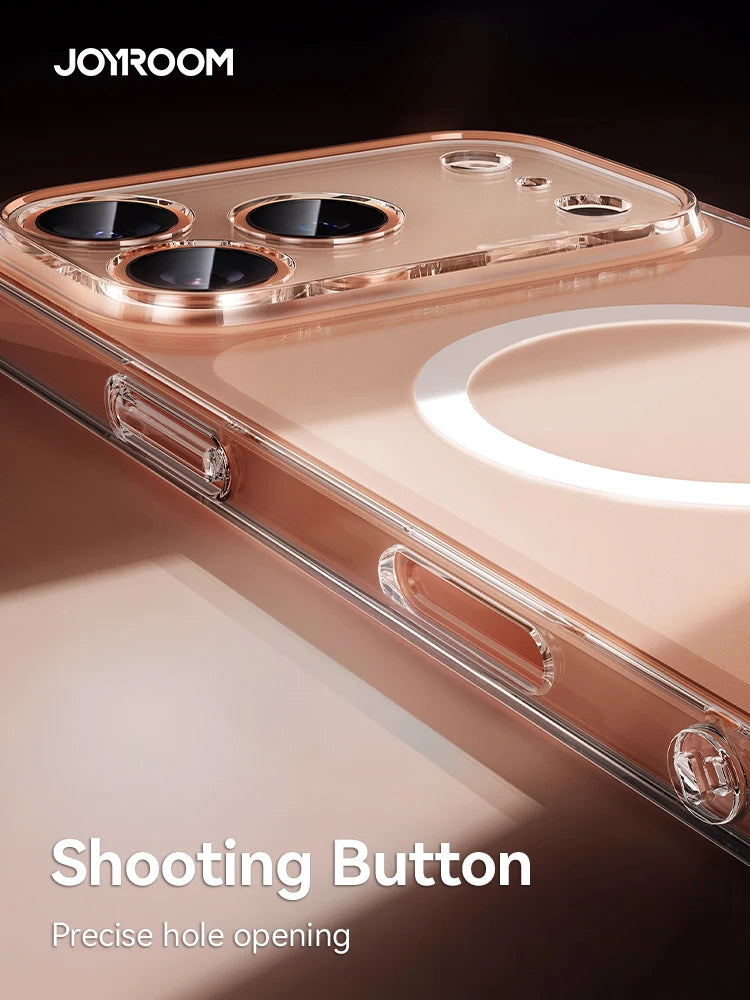 Joyroom Magnetic Case For iPhone 17 Pro Max Case Anti Yellow Transparent Cover For iPhone 17 Pro Max Wireless Charger Thin Cover Red Magic