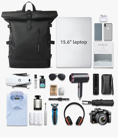 HK Expandable Travel Backpack Men Large Capacity Waterproof 15.6” Laptop Bag Hiking Rucksack Cycling Daypack Bag with USB Port Red Magic