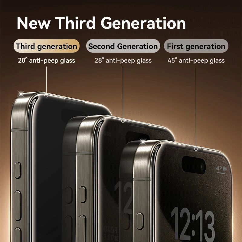 Joyroom 1/2Pcs 20°Anti-spy Glass For iPhone 16 15 Pro Max Glass For iPhone 16 15 14 13 12 11 Pro Max Privacy Screen Protector Red Magic