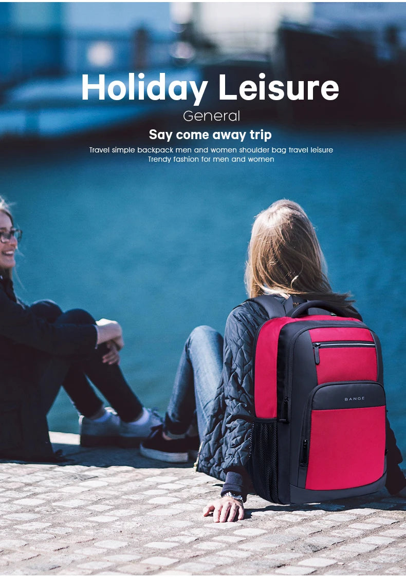 Travel Laptop Backpack Fits 15.6 Inch Laptop for Men and Women Waterproof with Side Mesh Pocket USB Charging Port Red Magic