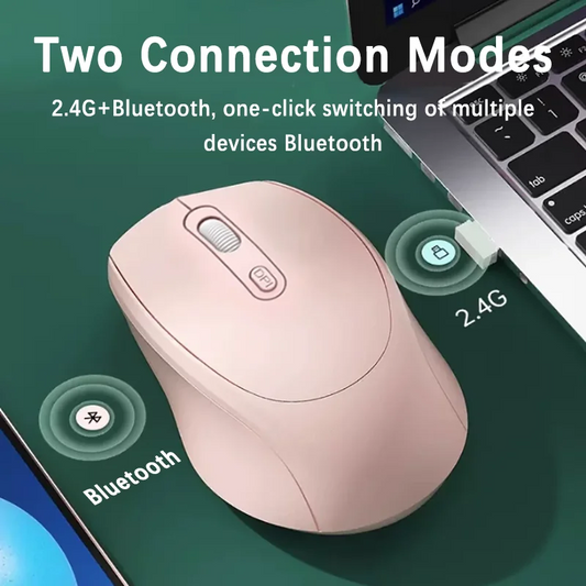 Wireless Gaming Mouse 2.4G Bluetooth 5.2 Rechargeable RGB 1600DPI Optical Mouse for PC Laptop Computer Red Magic