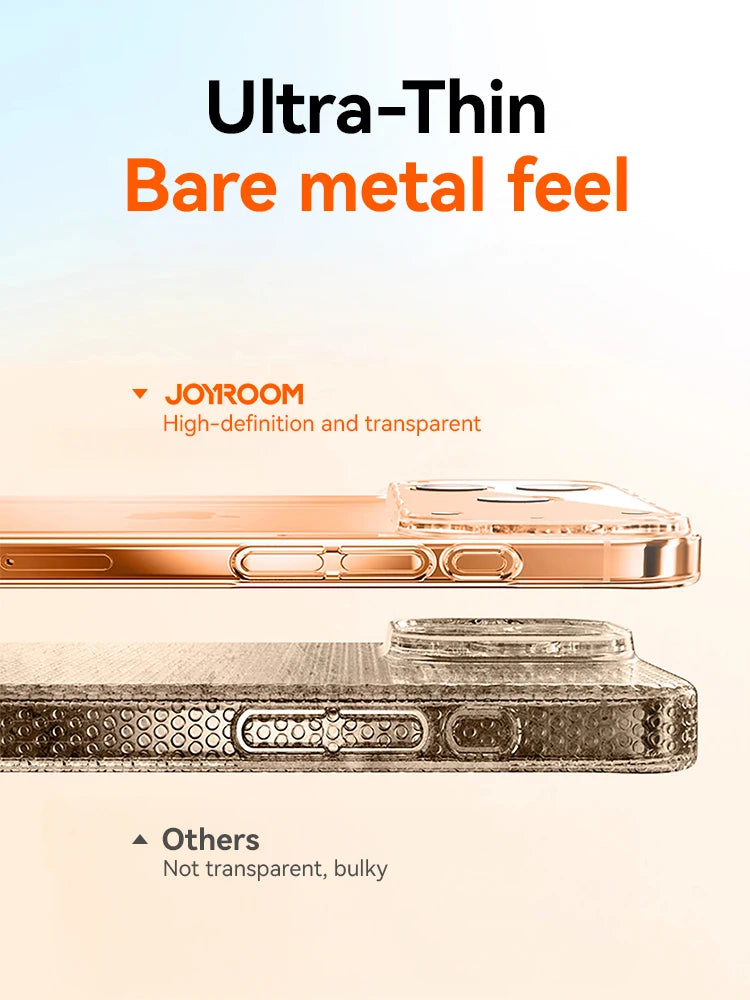 Joyroom For iPhone 17 16 15 Pro Max Case Lens Protection Anti-Yellow Case For iPhone 17 16 Pro Max Transparent Shockproof Cover Red Magic