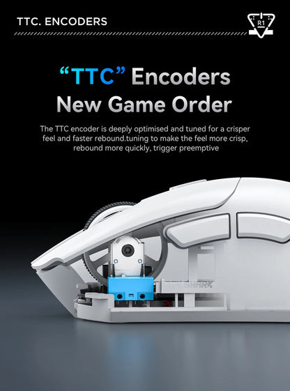 Attack Shark 18000DPI Wireless Mouse, 1000Hz,PAW3311,Bluetooth Tri-mode Connection, R1 Macro Gaming Mouse Red Magic