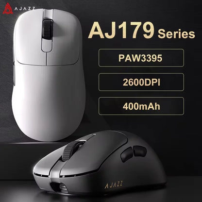 AJAZZ AJ179 PRO PAW3395 Lightweight Wired Wireless Mouse with Magnetic Charging Base Ergonomic Macro Gaming Mouse for PC Laptop Red Magic