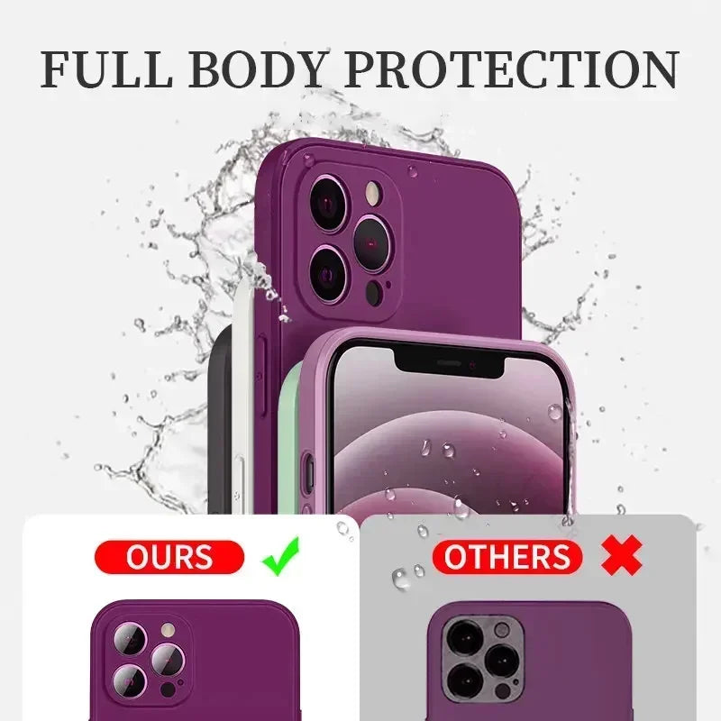 Official Phone Case For IPhone 17 Air 16 15 14 13 11 12 17 Pro Max Plus Silicone Solid Color Fall and Collision Protection Cover Red Magic