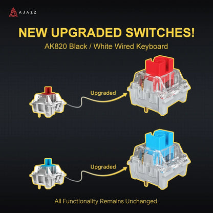 Ajazz AK820/AK820Pro Gaming Mechanical Keyboard Bluetooth 5.1/Wireless/C-Wired Customized Keyboard with Knob Hot Swapping Gasket Red Magic