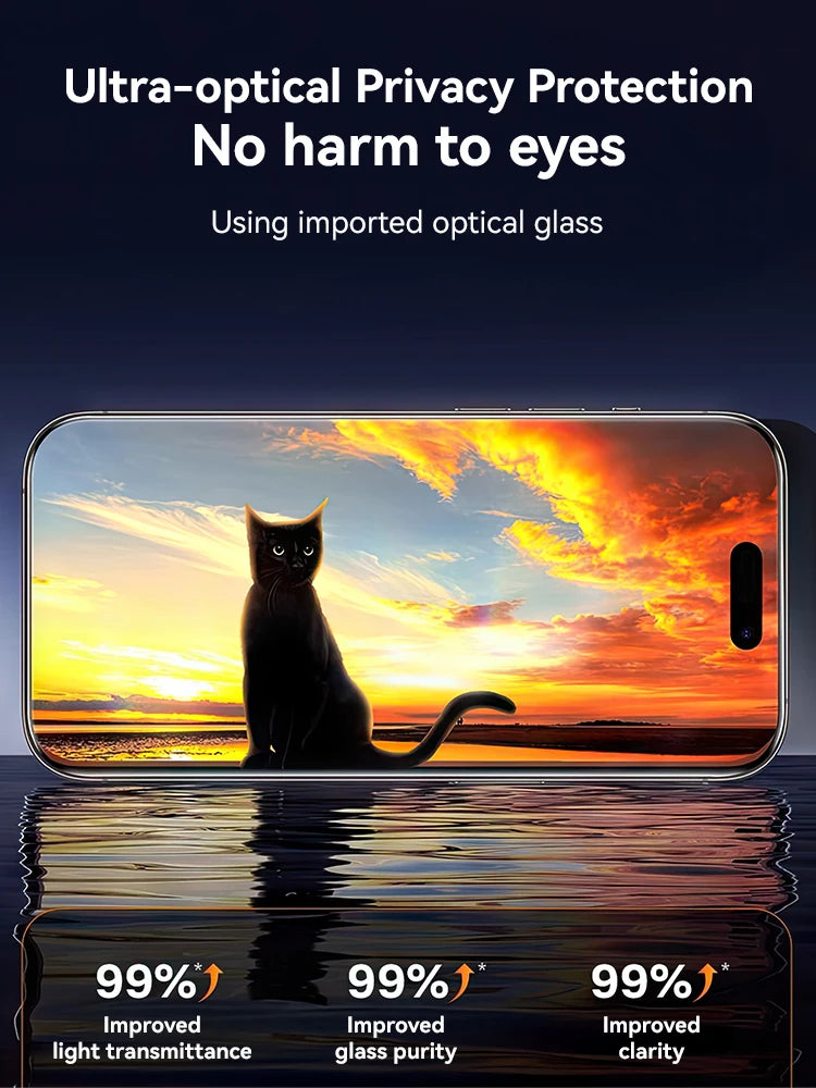 Joyroom 1/2PCS For iPhone 17 Pro Max Anti-Spy Glass Privacy Screen Protector Glass For iPhone 17 Pro 17 Air Tempered Glass Film Red Magic