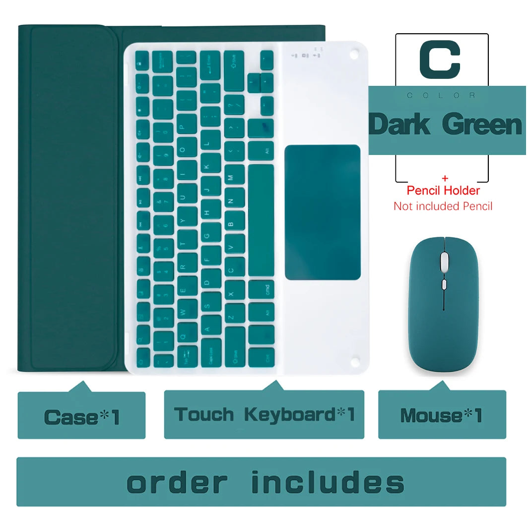 Keyboard Wireless Mouse Magic For iPad Pro 13 11 Case M4 M2 2025 M3 Air 13 11 5 4 10.2 9 8 7 Generation Case Bluetooth Keyboard Red Magic